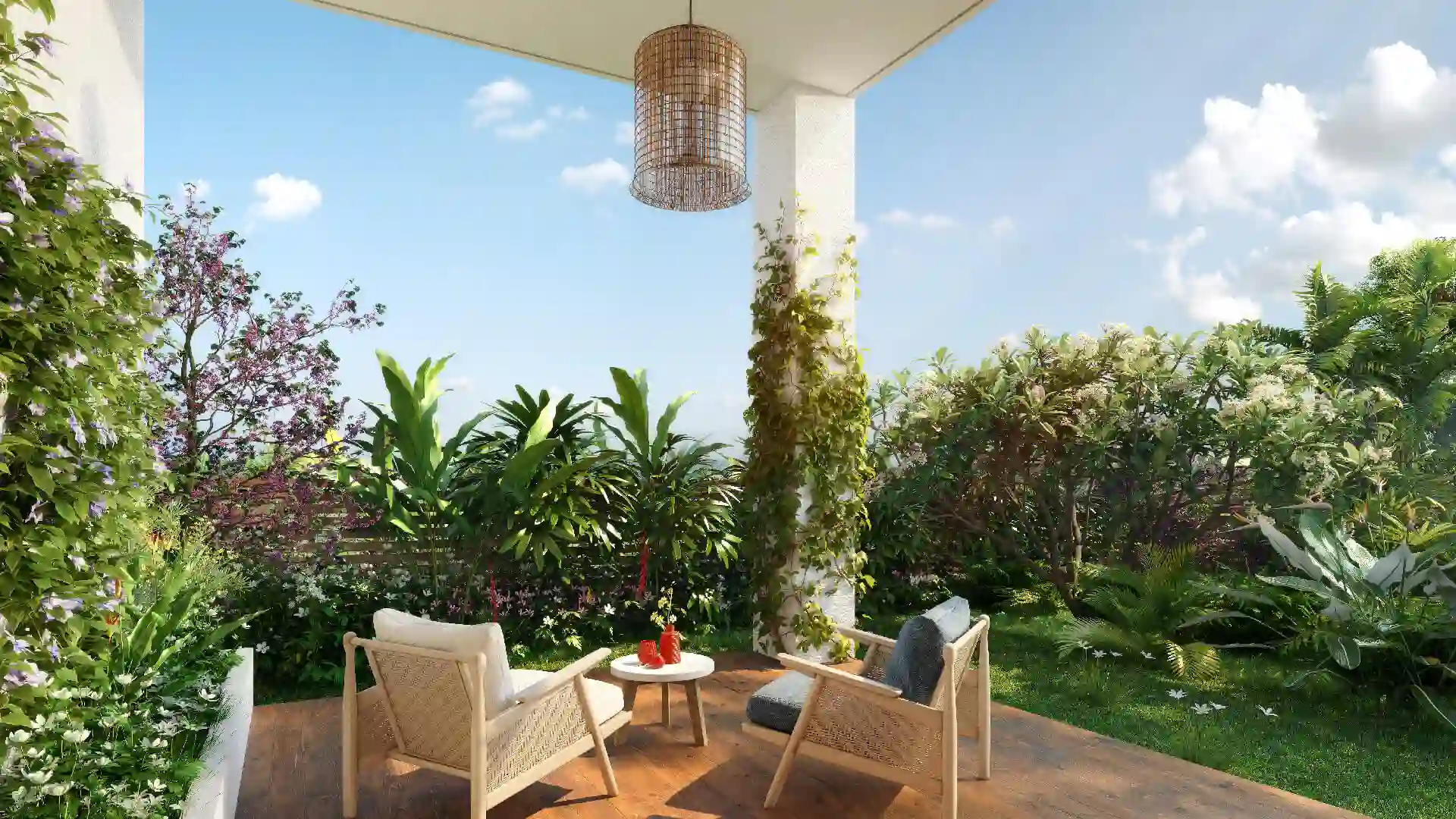Daintree villa master bedroom - Large windows garden views luxury 4 BHK homes Sarjapur Road