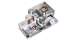 Compact thumbnail of a 3-BHK floor plan offered at Mana Verdant’s ongoing phase